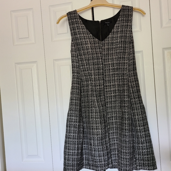 Monteau Dresses & Skirts - Tweed Fit n Flare Dress in Black and White